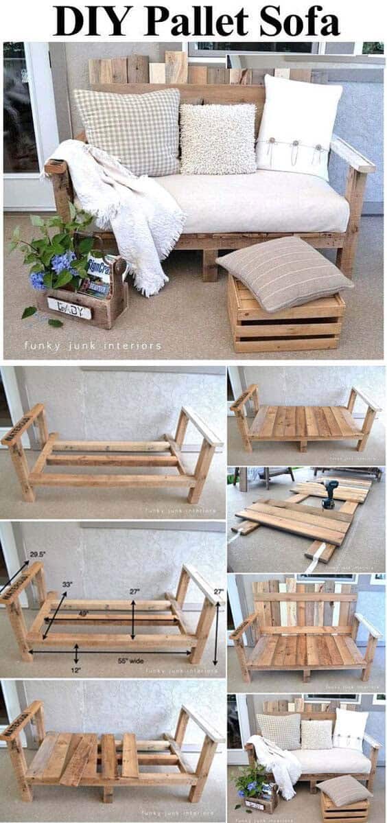 Build a Durable Pallet Sofa with a Thrift Shop Futon Mattress