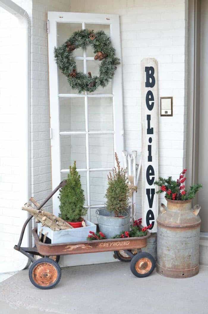 Welcoming Winter Porch Display