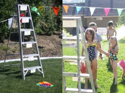 Backyard Bean Bag Toss With Ladder