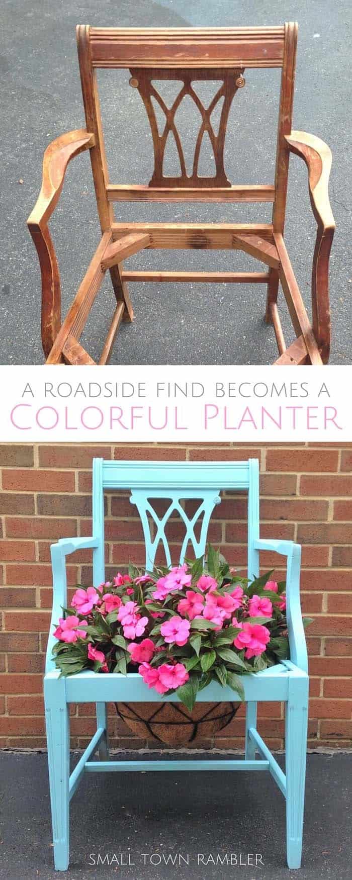 Transform an Old Chair into a Beautiful Plant Holder