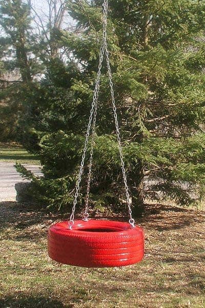 Bright And Colorful Tire Swing