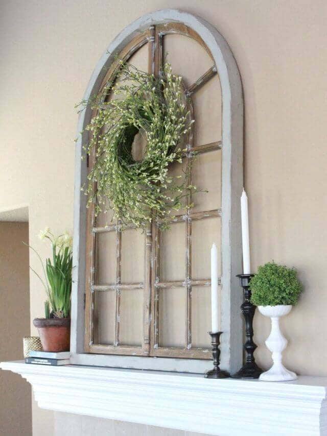 Upgrade An Antique Window With Greenery