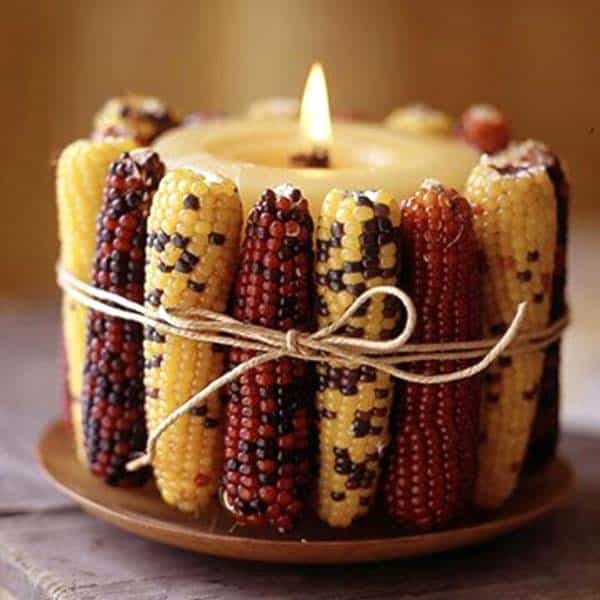 Bring Farmhouse Charm with a Corn Candle Decoration