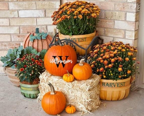 Decorate for Fall with Personalized Pumpkin Decor