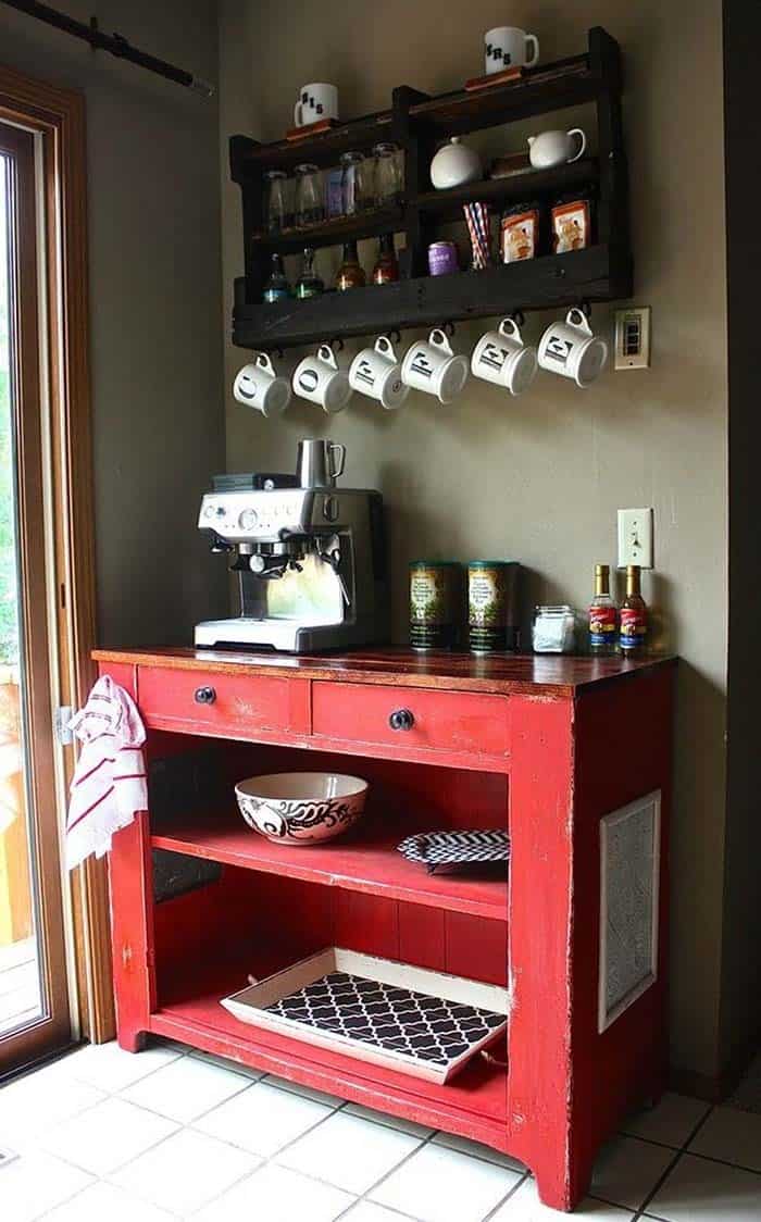 Revamp Your Coffee Bar with an Old Cart