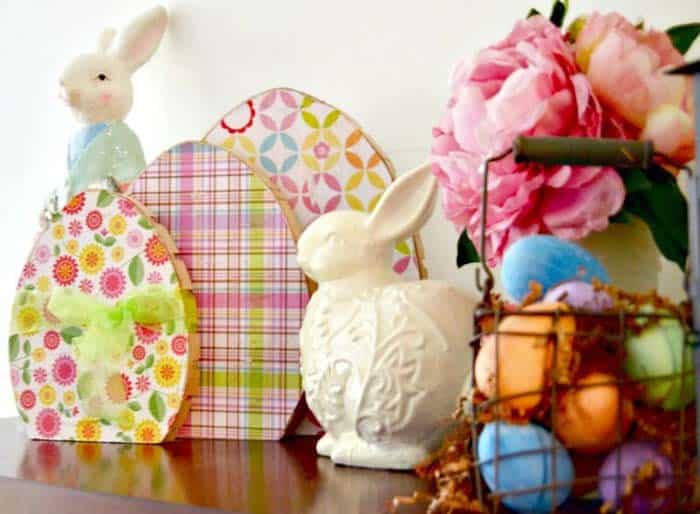 Put Colorful Wooden Easter Eggs on Your Mantel