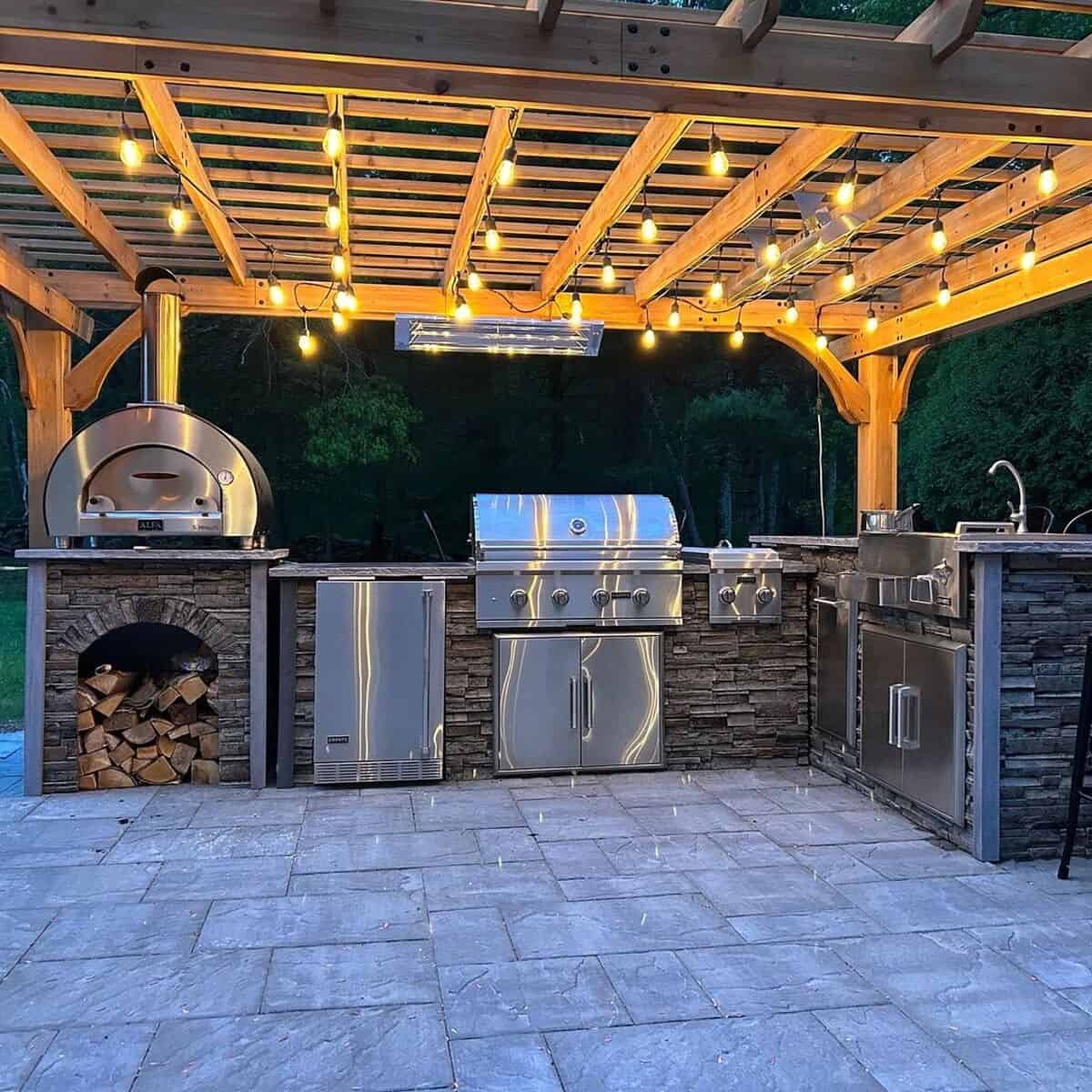 Stainless Steel And Stone Kitchen