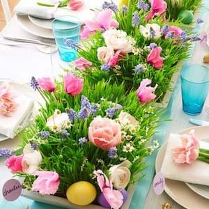 Make a Colorful Table Runner with Flowers and Grass