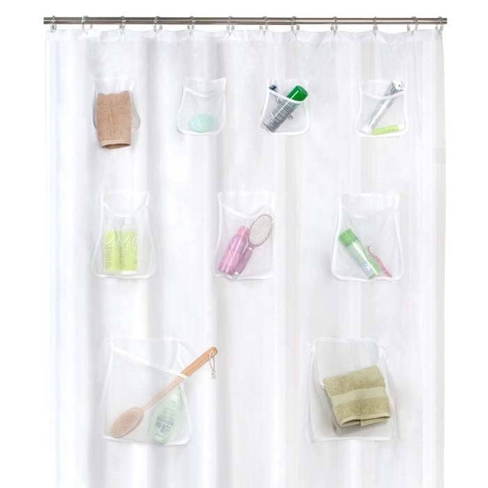 Shower Curtain With Extra Storage