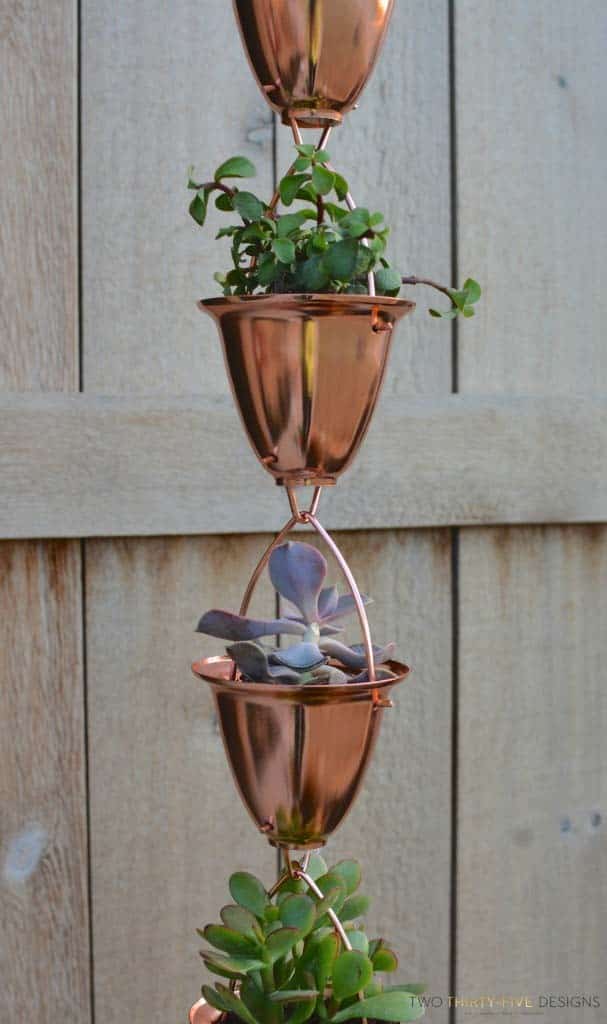 Copper Planter Succulent Watering Chain