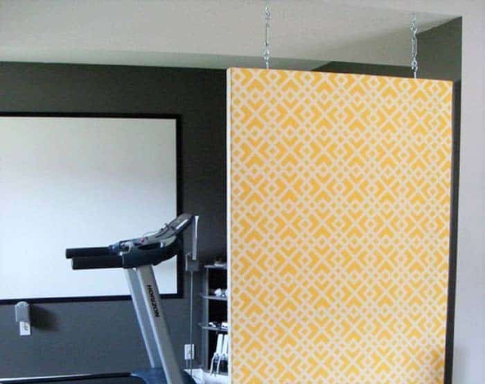 Plywood And Wallpaper Divider Idea