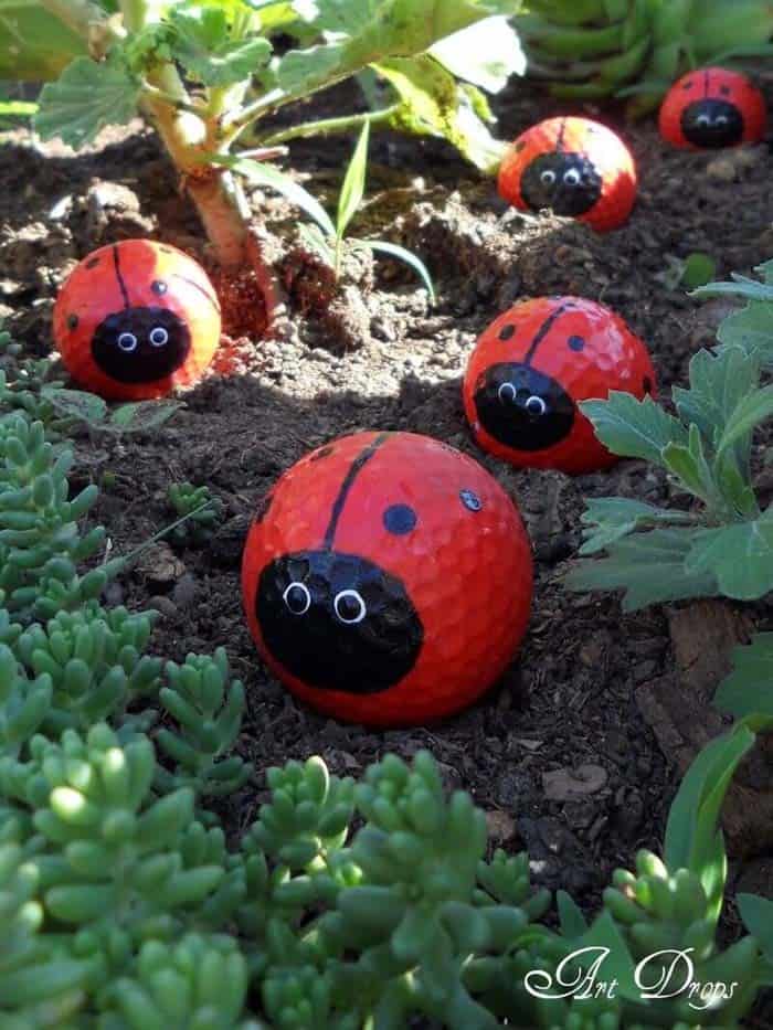 Turn Old Golf Balls Into Cute Ladybugs