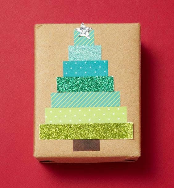 Make a Colorful Christmas Tree with Washi Tape