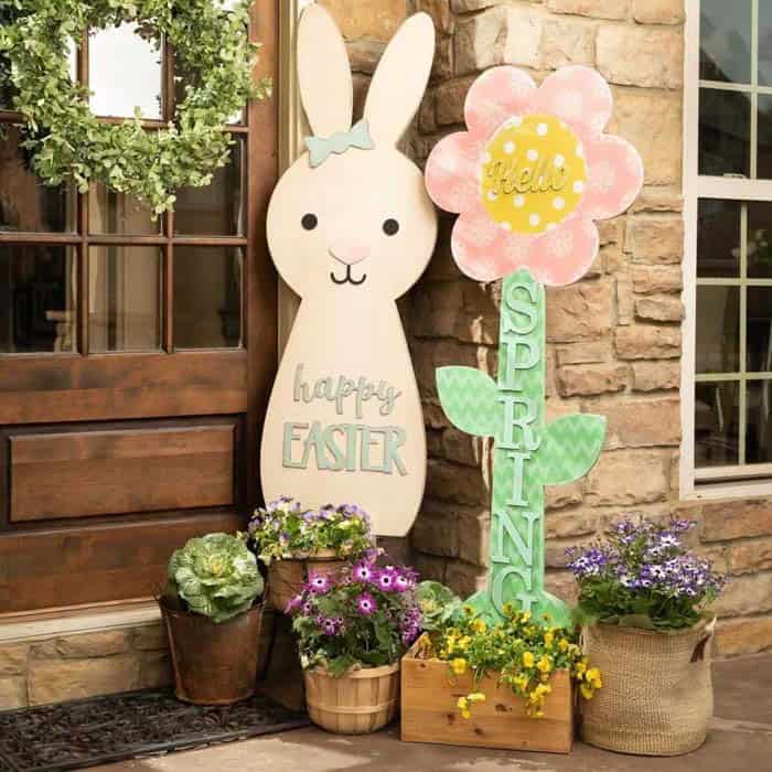 Wood Cutout Easter Door Display