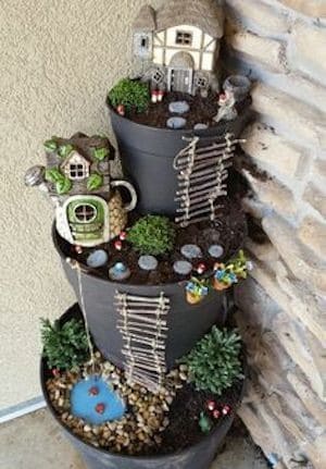 Achieve a Modern Look with a Black Pots Fairy Garden