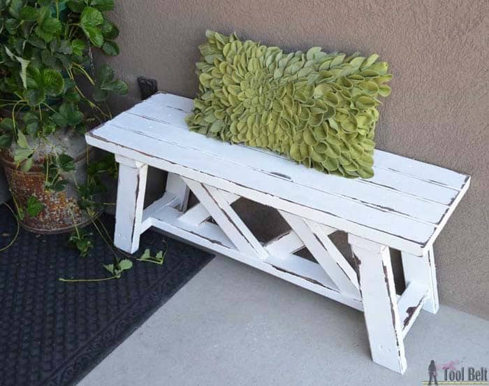 Small Scale Shabby Chic Bench