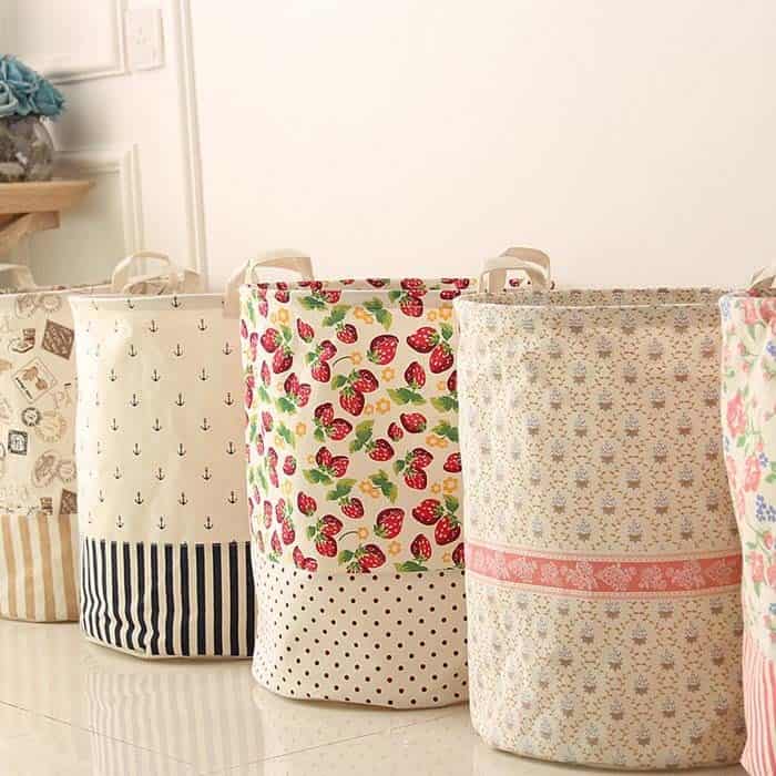 Vintage Textile DIY Storage Buckets