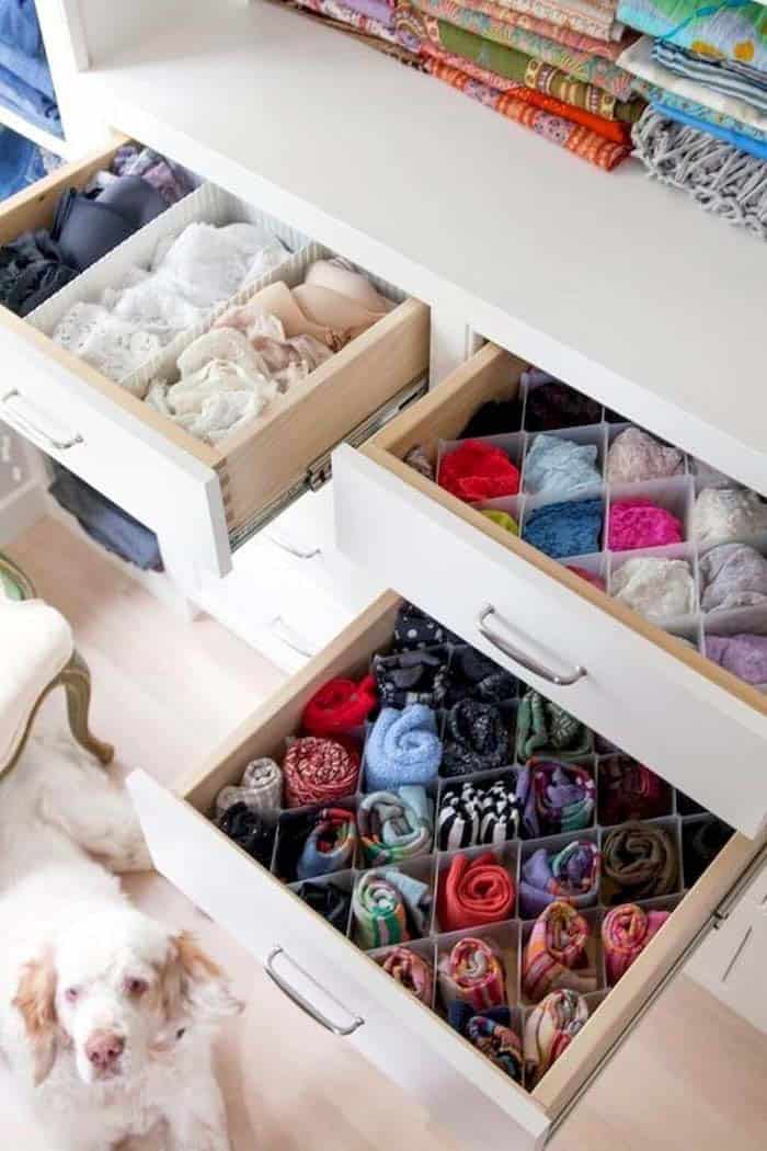 Organize Underwear and Socks Drawers with Cell Organizers