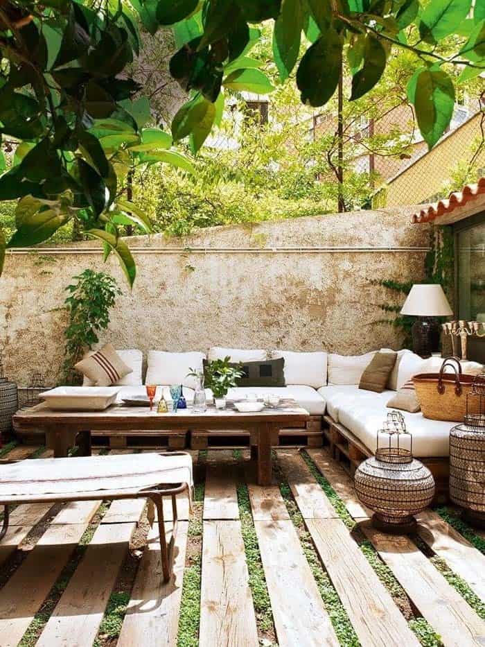 Patio Accessorized With Indoor Furnishings