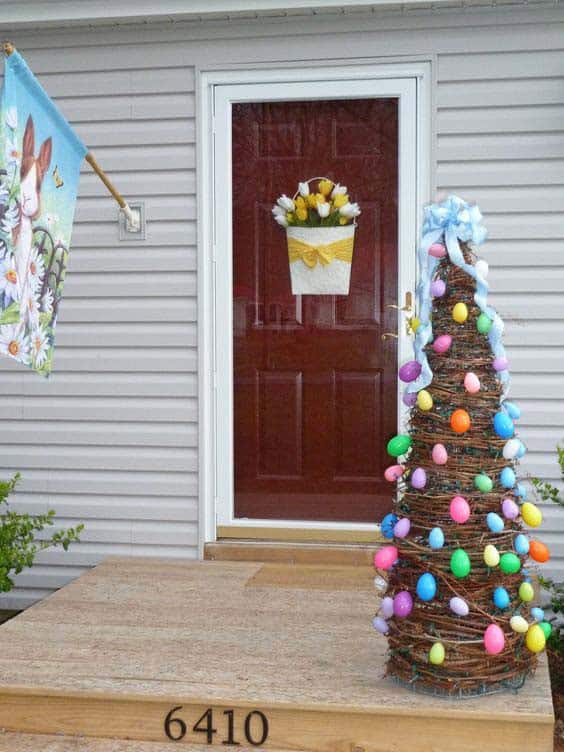 Decorate a Rustic Christmas Tree with Easter Eggs