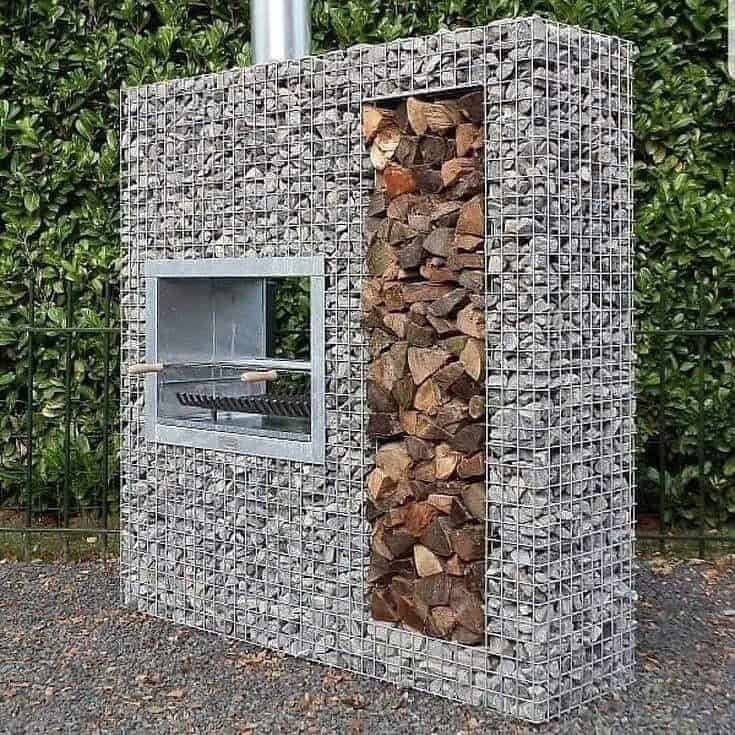 Gabion Outdoor Fireplace