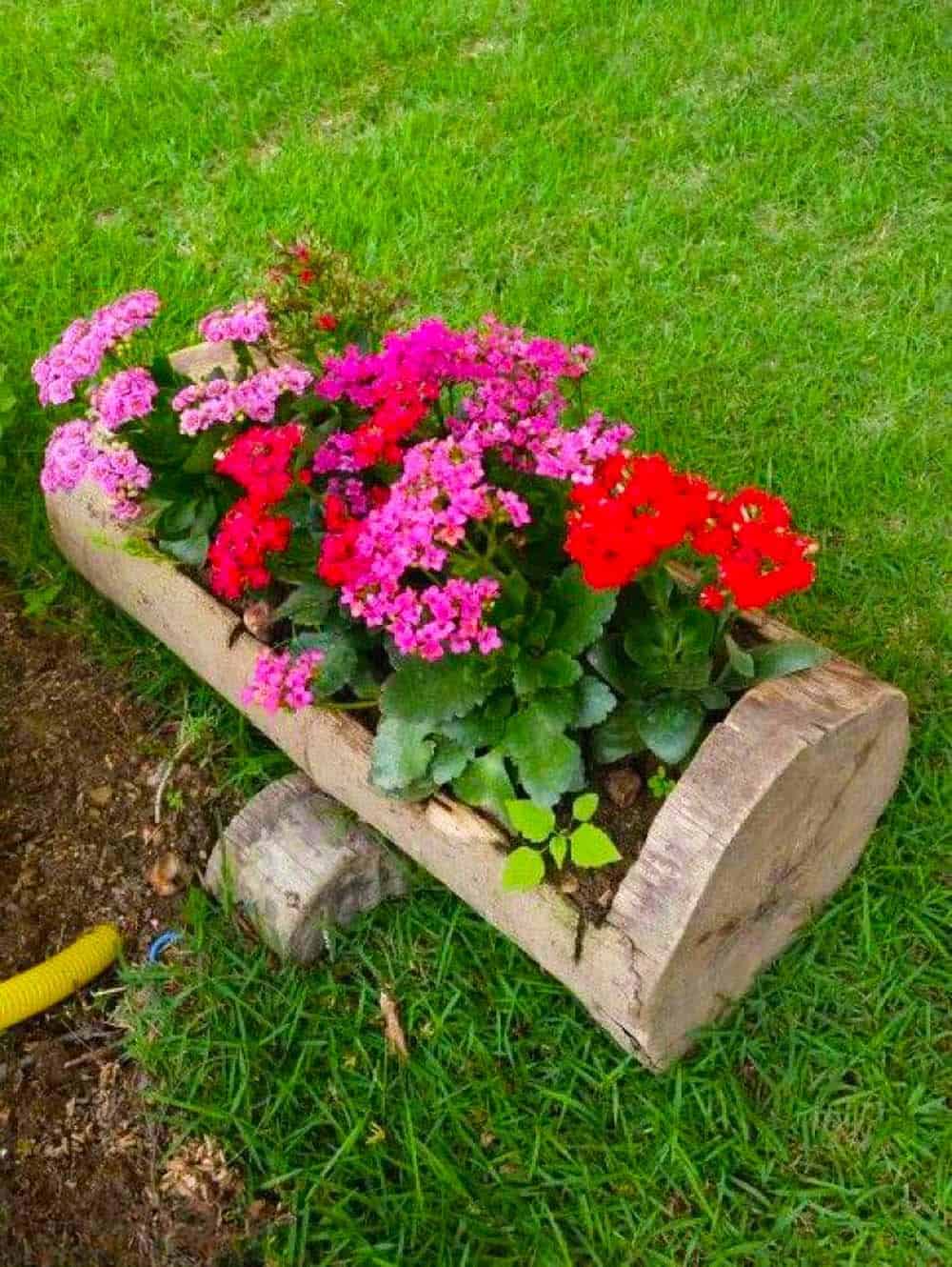 Rustic Log Planter