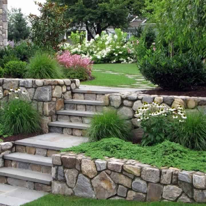 Incorporate Stones for Elegant Garden Terraces