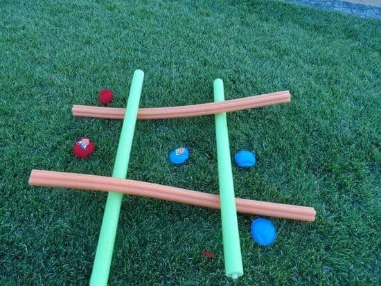 Backyard Tic Tac Toe With Pool Noodles