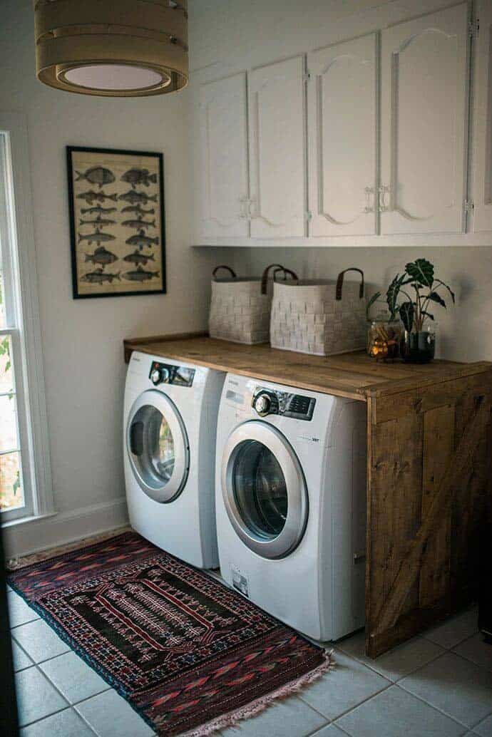 Decorative Counters To Cover Laundry Room Pipes and Hoses