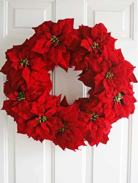 Holiday Poinsettia Door Wreath