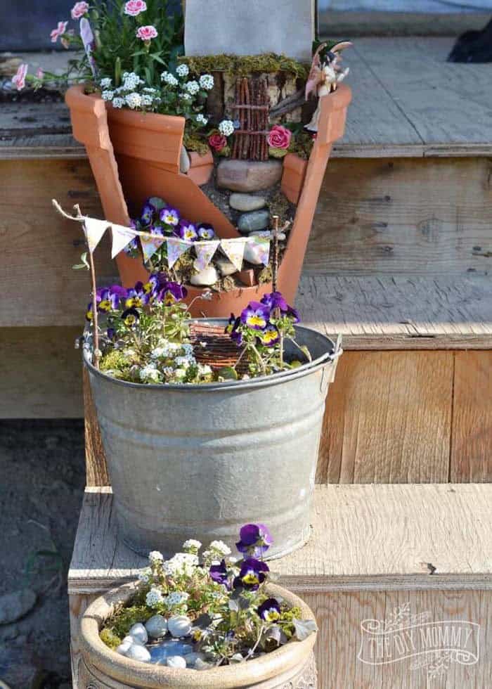 Make a Fairy Garden in a Galvanized Bucket