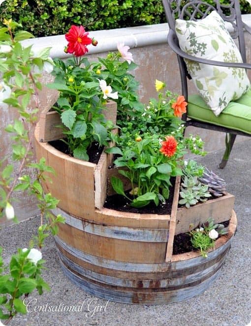 Build a Tiered Garden Planter with a Wine Barrel