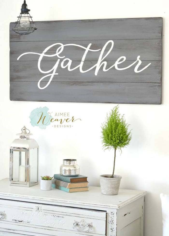 Farmhouse Statement Piece with Weathered Pallet Beams