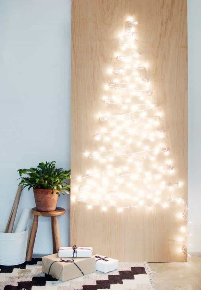 Stunning White Light Wood Plank Tree