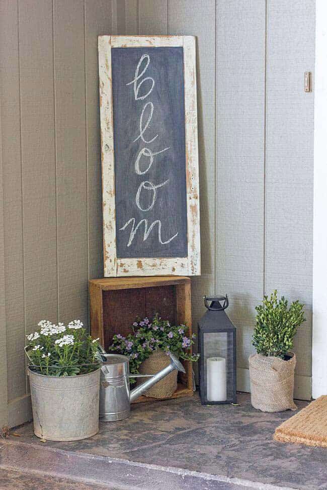 Galvanized Metal And Flower Door Display