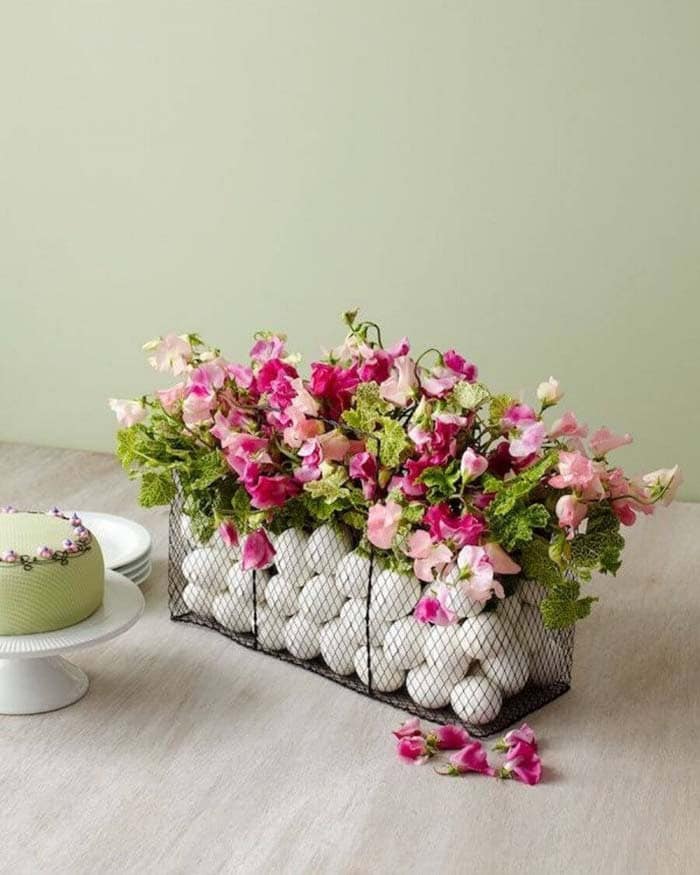 Add Easter Eggs To A Floral Centerpiece