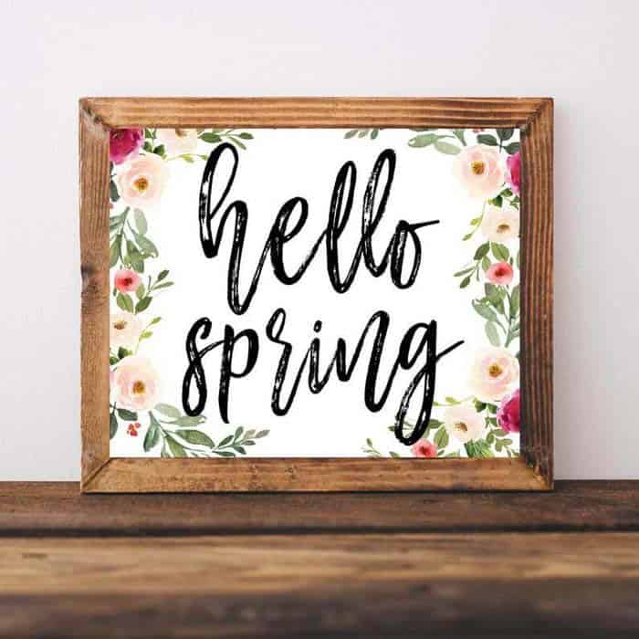 Printable Floral Spring Sign