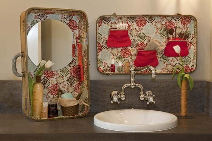 Quirky Vanity Storage From Vintage Suitcase