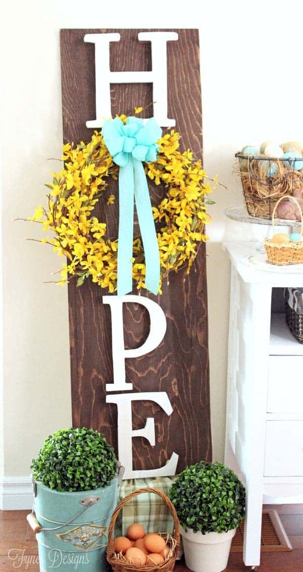 Brighten Easter Decor with a “Hope” Porch Sign