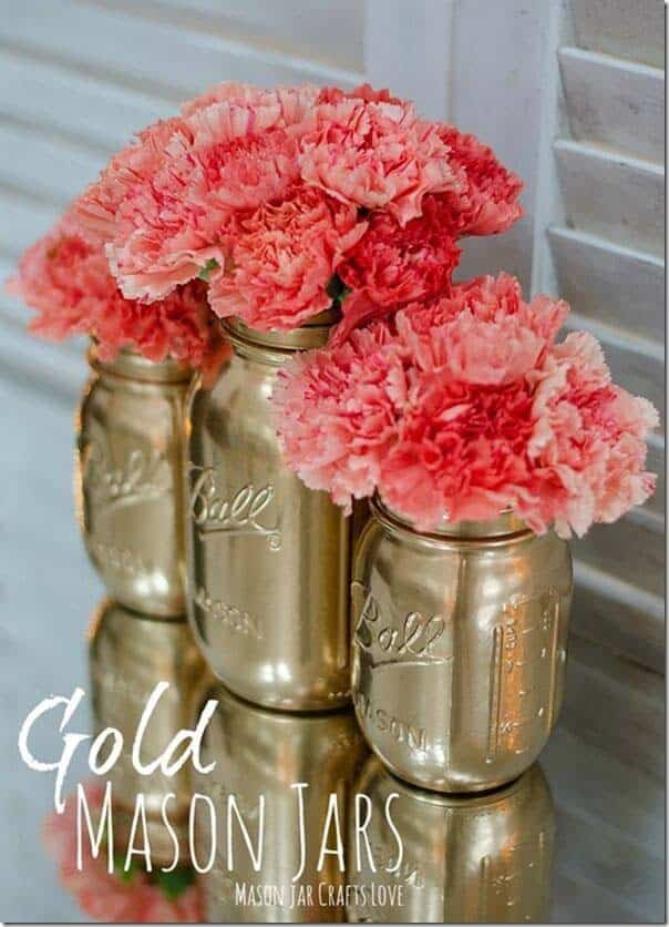 Gold Mason Jar Decoration