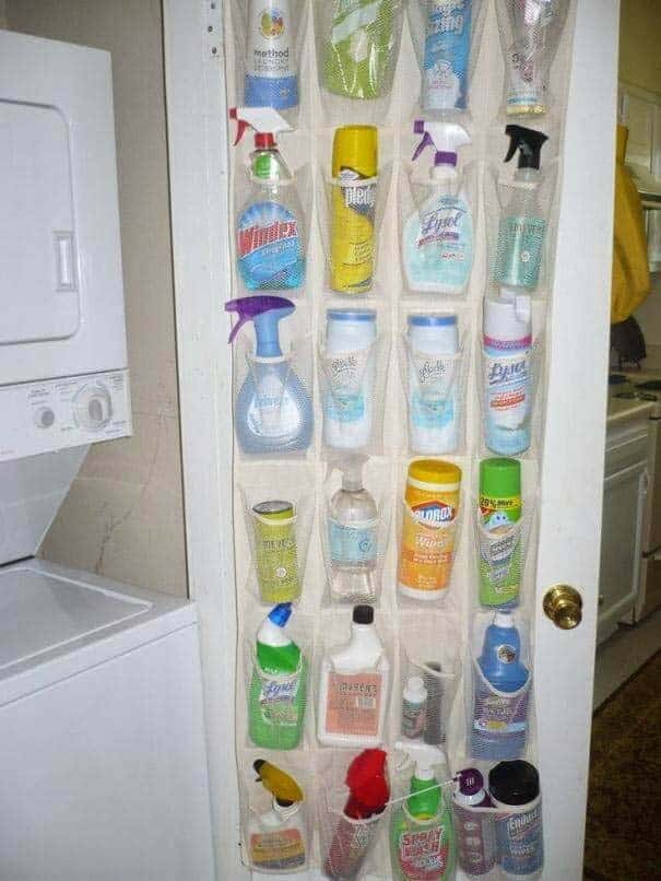 Repurpose Shoe Storage For Cleaning Products