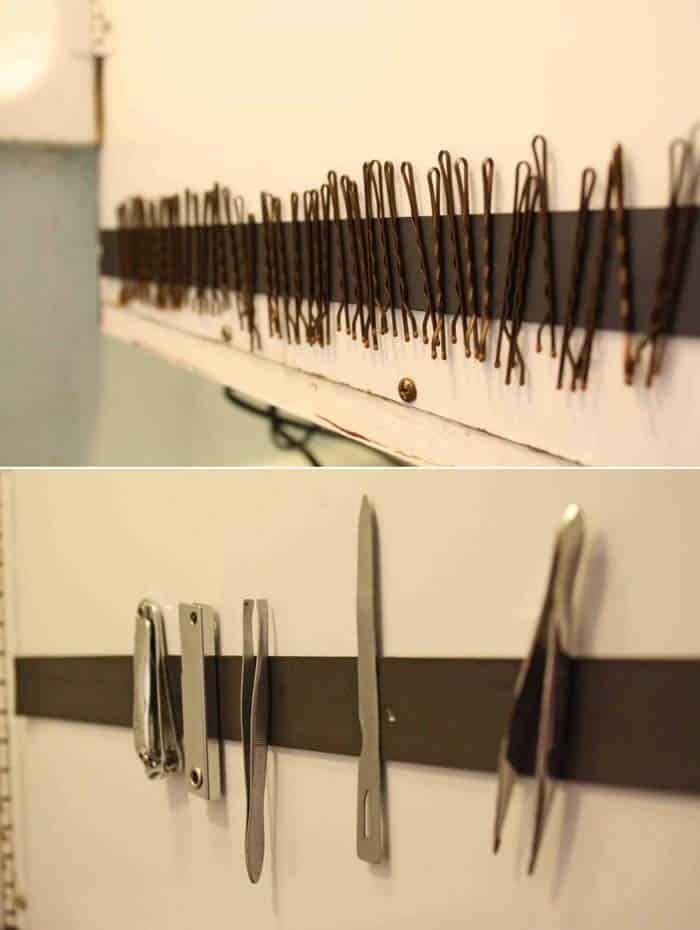 Organize Your Bathroom with Magnetic Strips