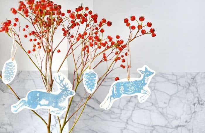 Printed Reindeer Holiday Tags