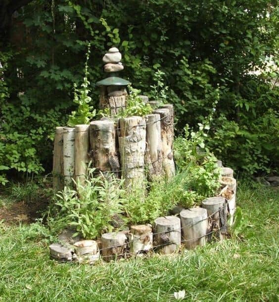 A Log Spiral Garden