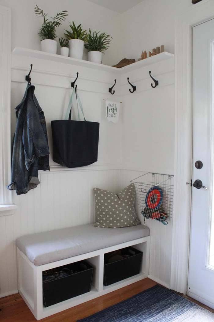 Add Storage to Your Foyer with Corner Storage Ideas