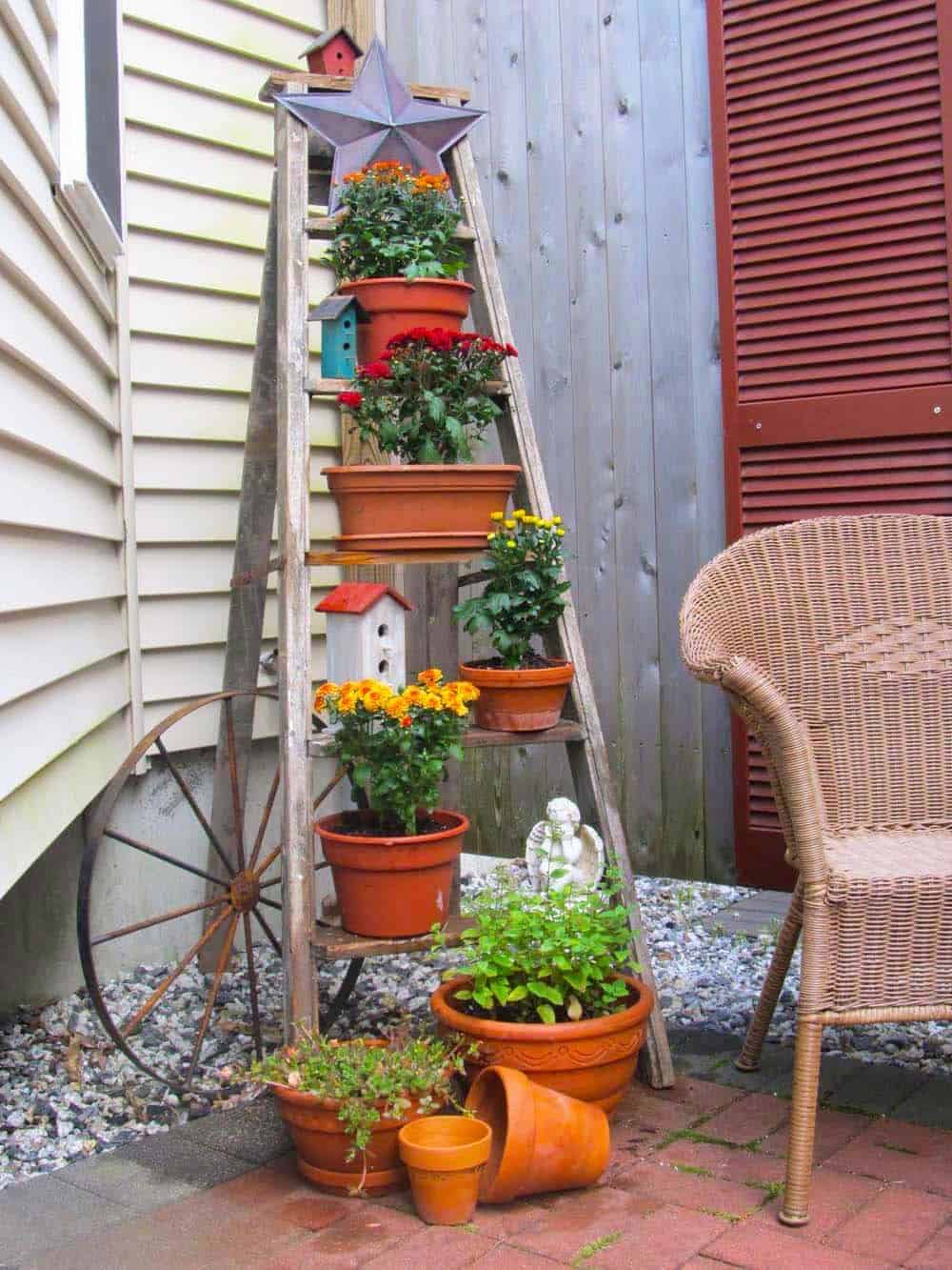 Rustic Ladder Planter