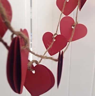 Create a Valentine’s Banner with Red Cardstock Hearts