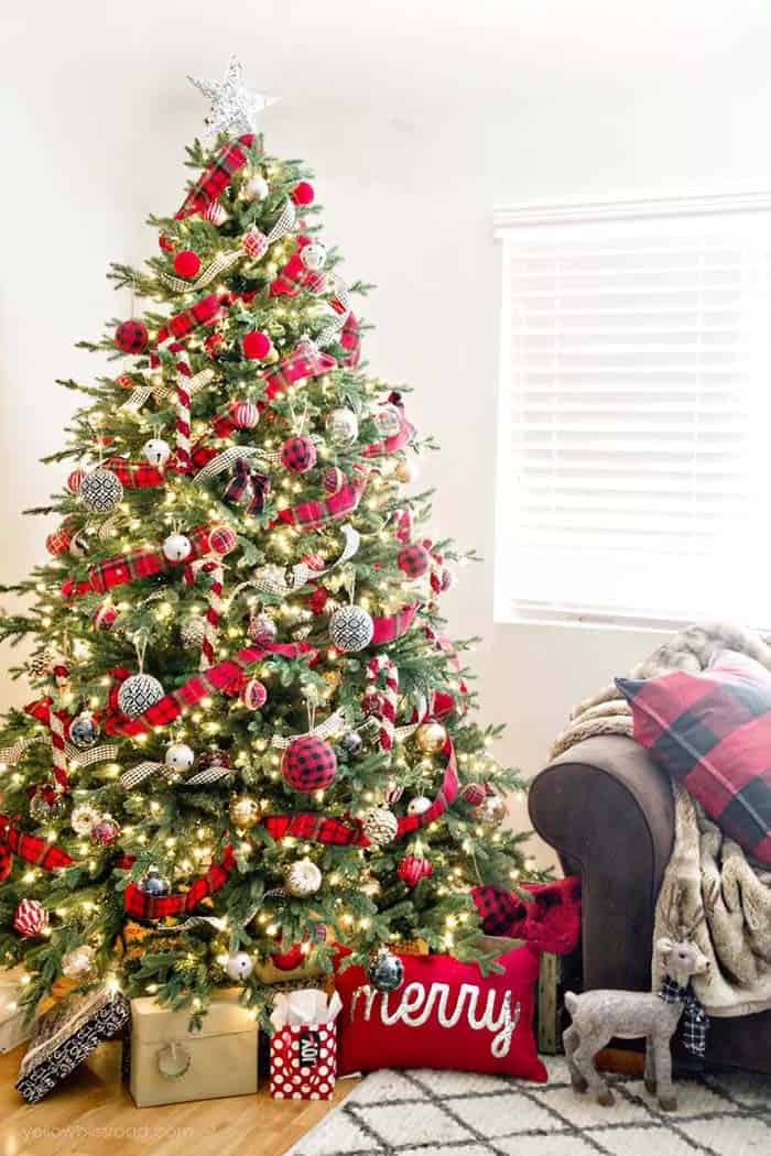 Brighten Your Tree with a Classic Red and Black Plaid