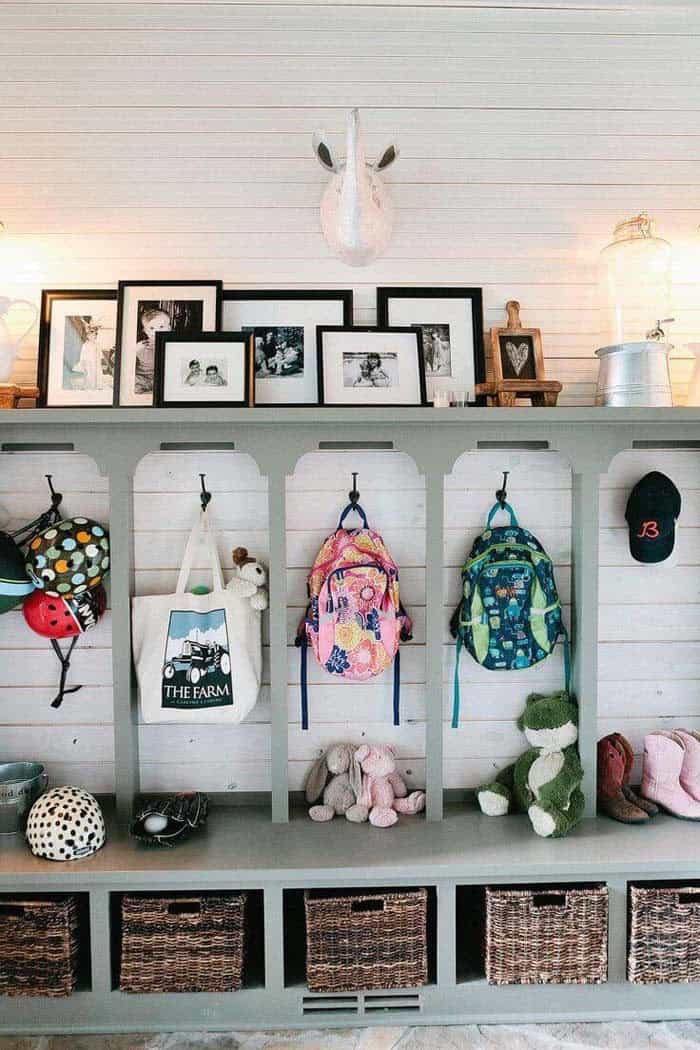 Create Personal Space for Kids with a Cubby Organizer Bench