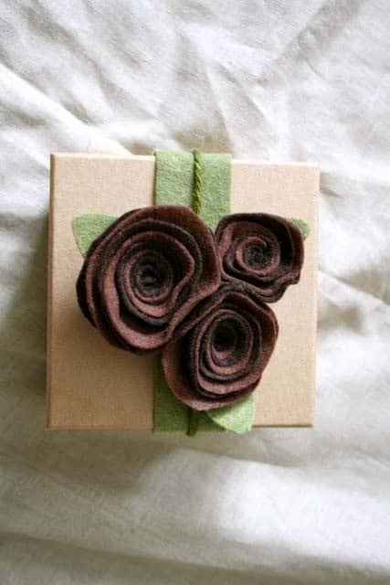 Get Creative with a Felt Rose Gift Wrap